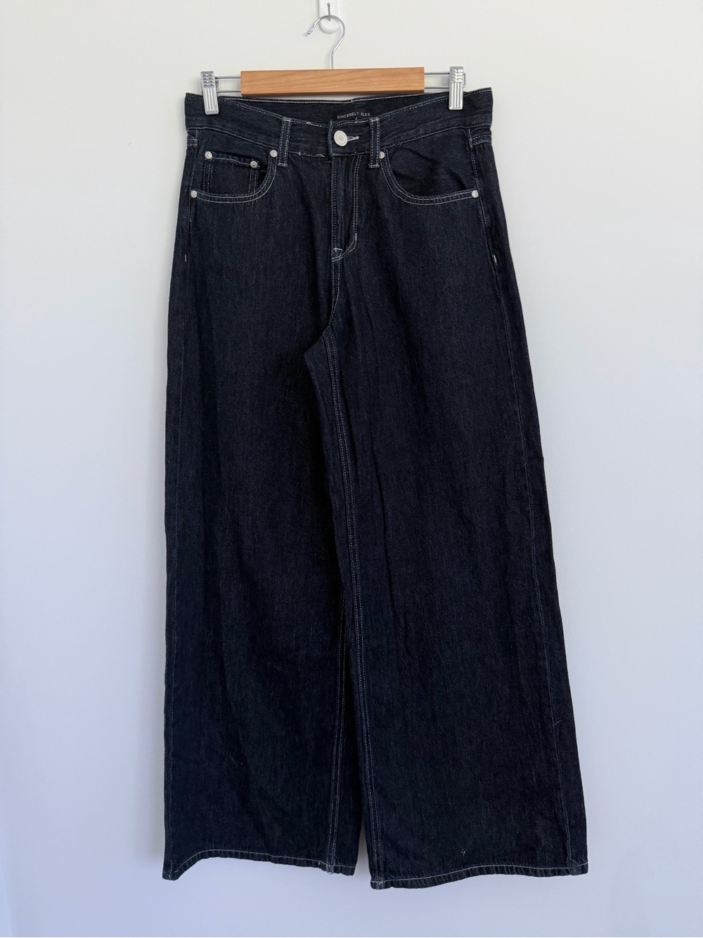 Sincerely Jules Dark Wash Wide Leg Flare Jeans Size 3/26